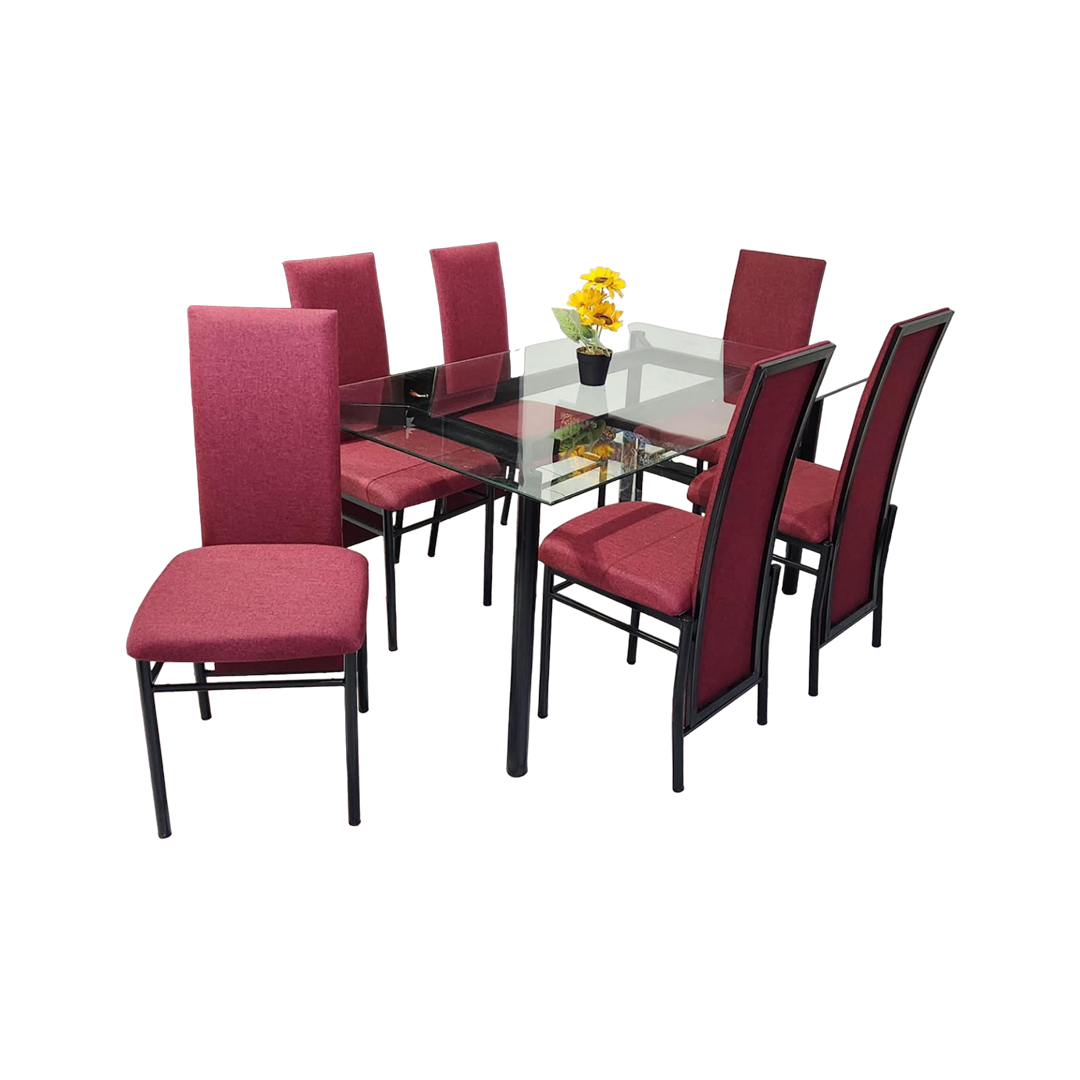 COMEDOR FÉNIX DE 6 PERSONAS CON VIDRIO