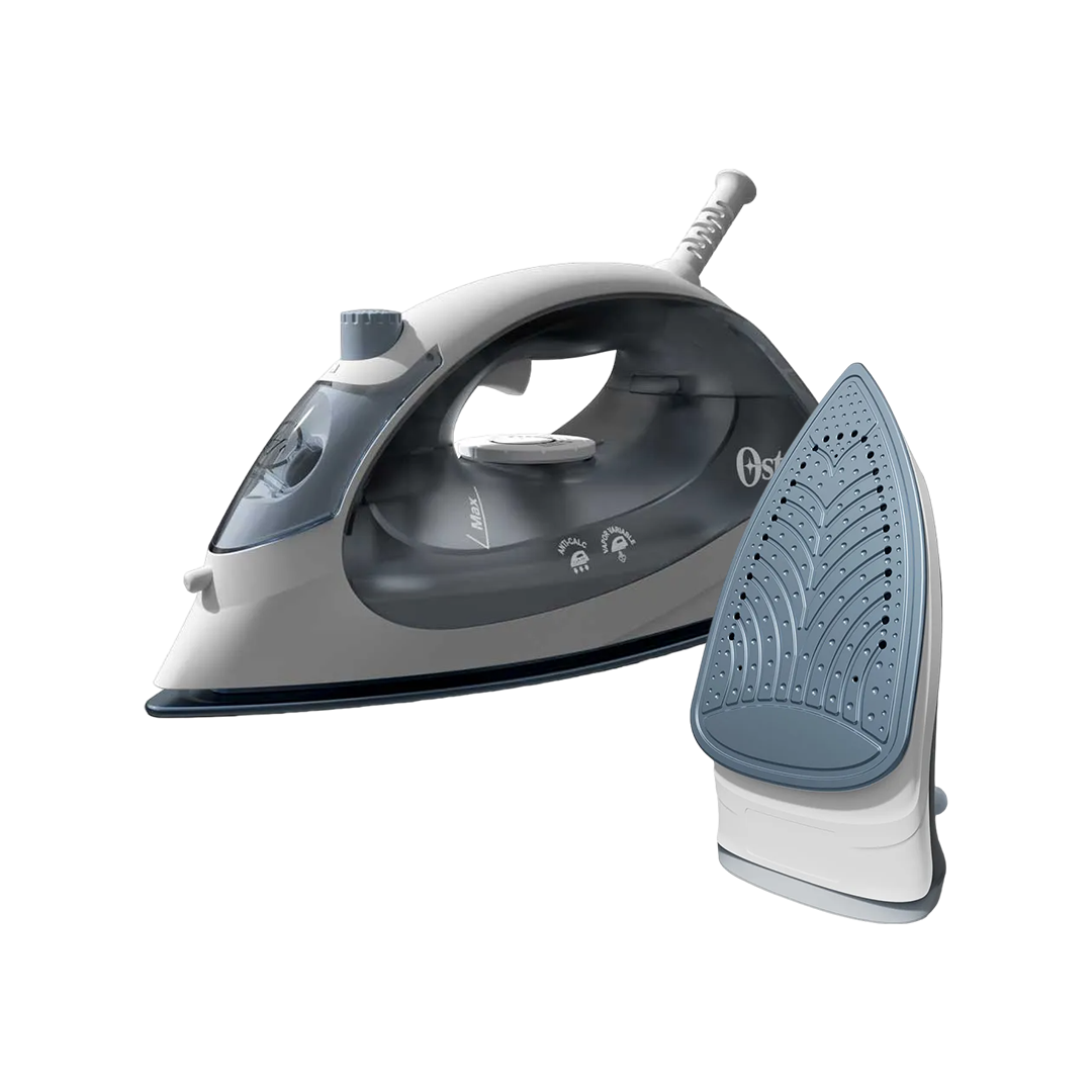 PLANCHA DE VAPOR OSTER COMPACTA CON SUELA ANTI-ADHERENTE COLOR AZUL MODELO 5001