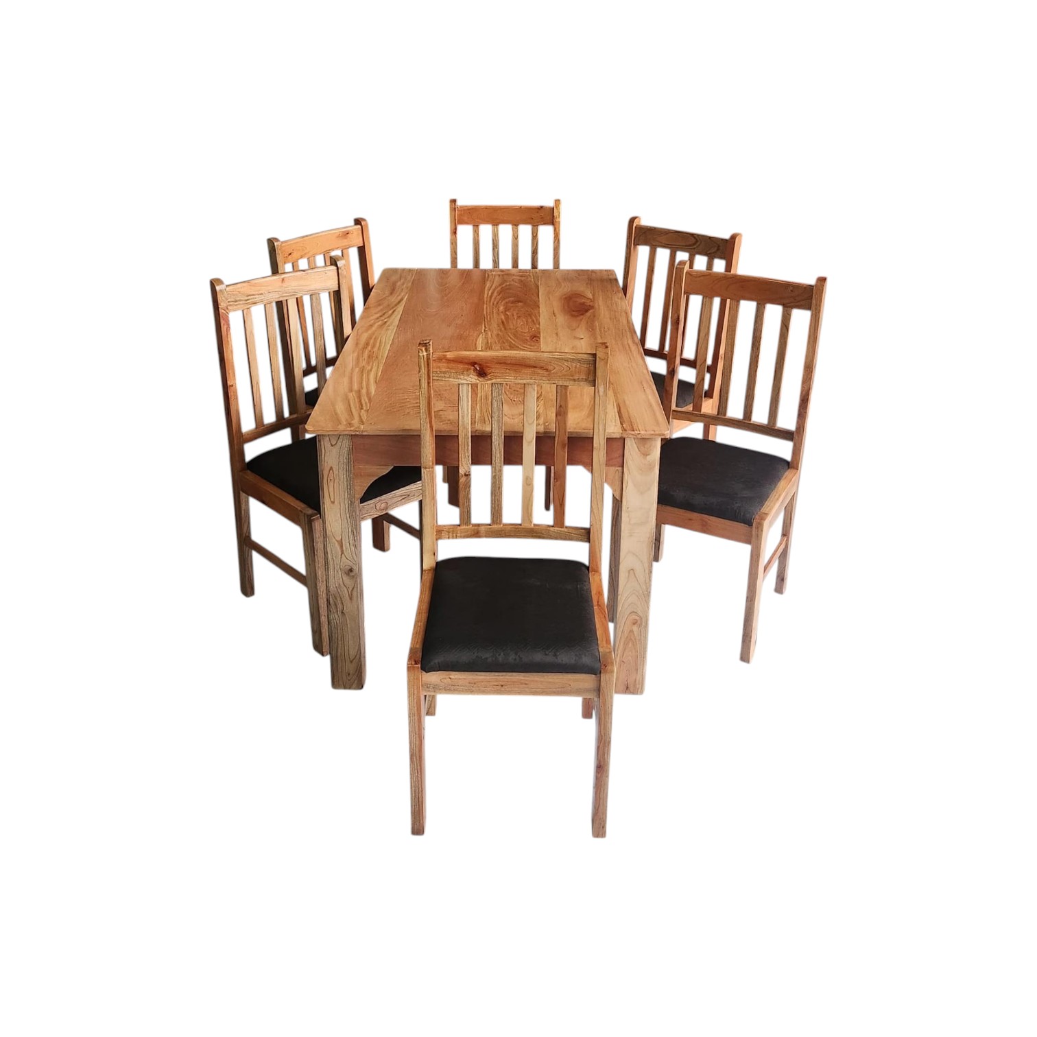 JUEGO DE COMEDOR MADERA NATURAL  DE 6 SILLAS