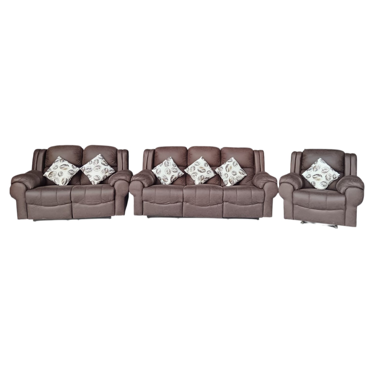 JUEGO DE SALA BARCELONA 321 SUAVECUERO RECLINABLE