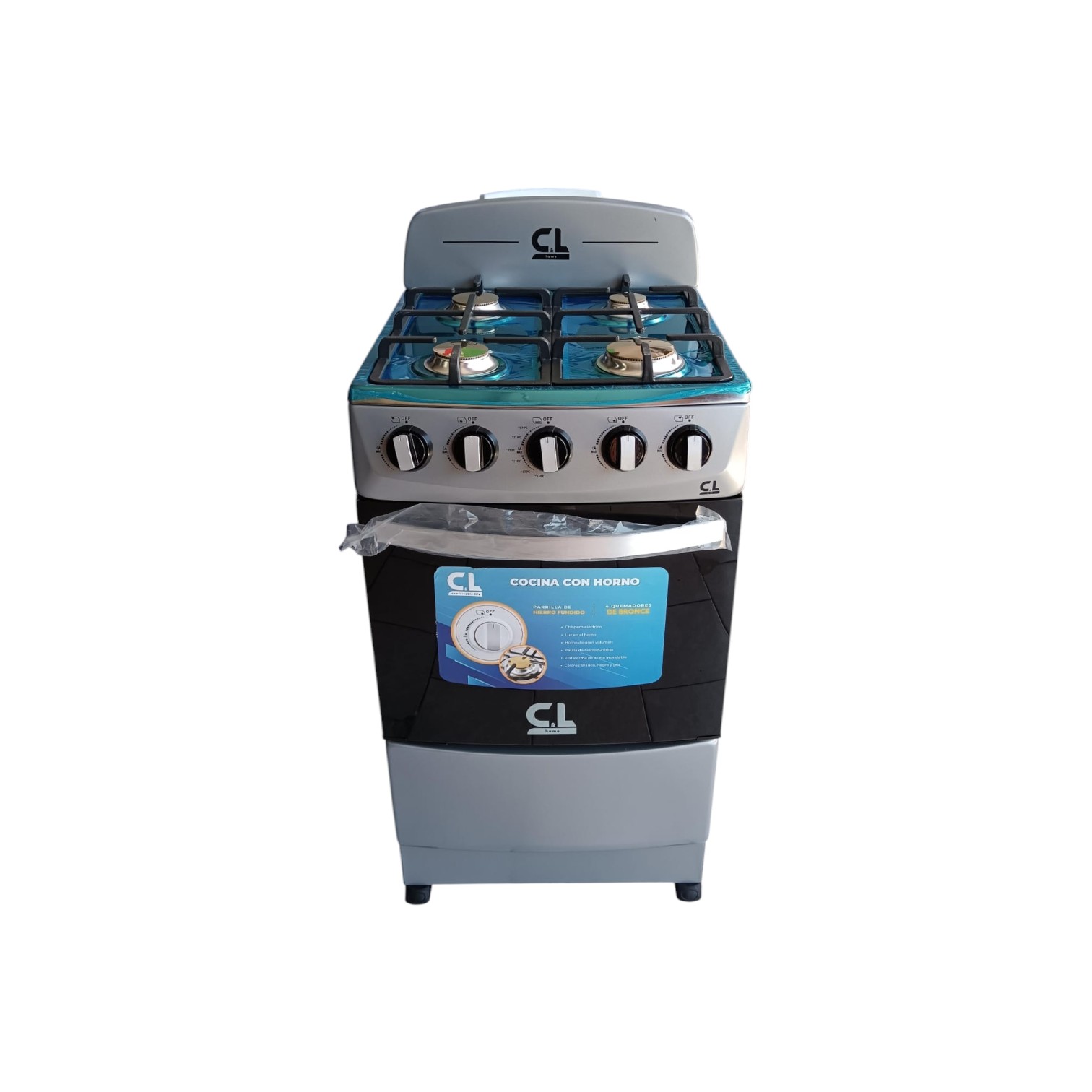 COCINA CYL DE 4 Q DE RESPALDO PARRILLA HIERRO FUNDIDO