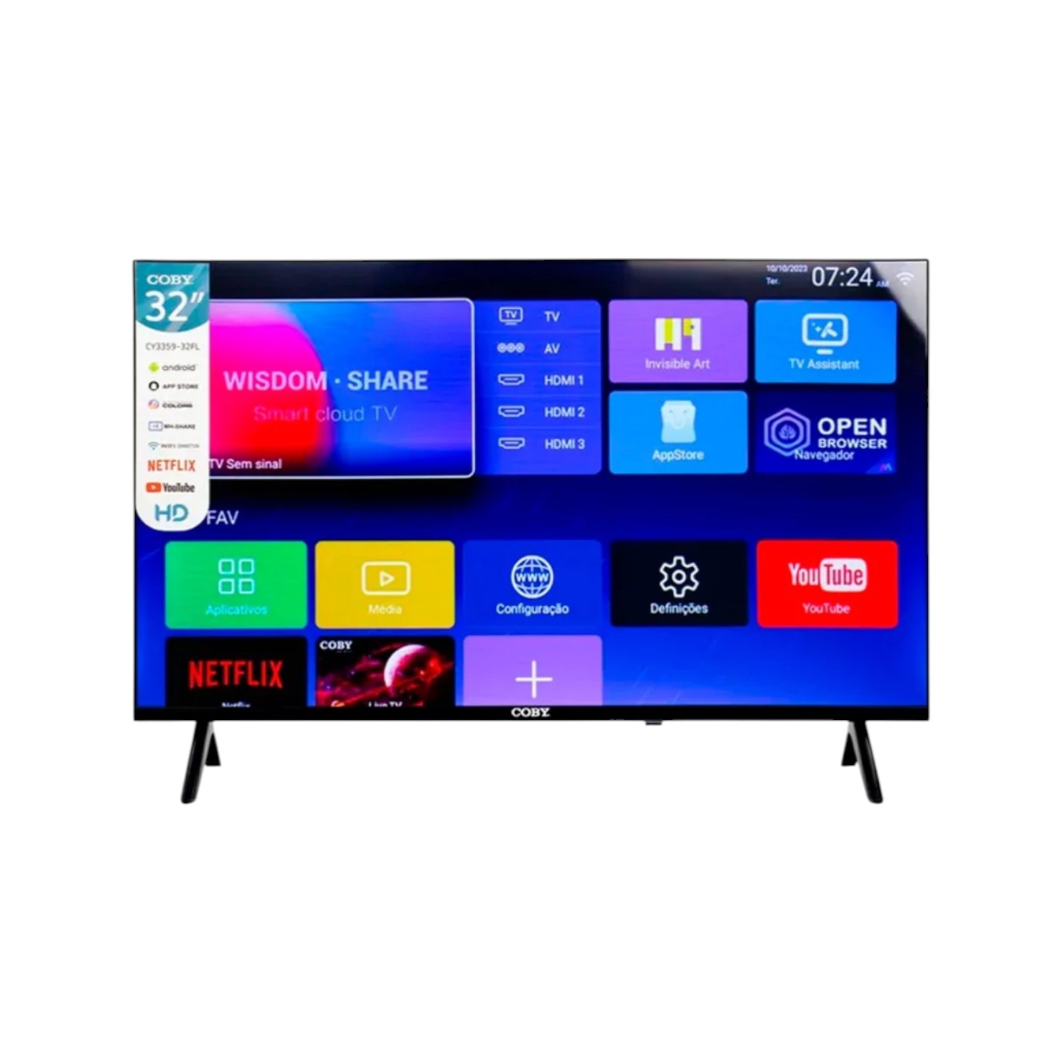 PANTALLA COBY MODELO CY3359-32FL DE 32" SMART TV
