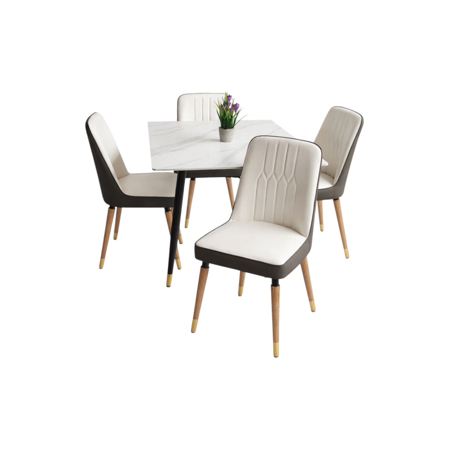 COMEDOR LUXURY DE 4 MESA DE MARMOL