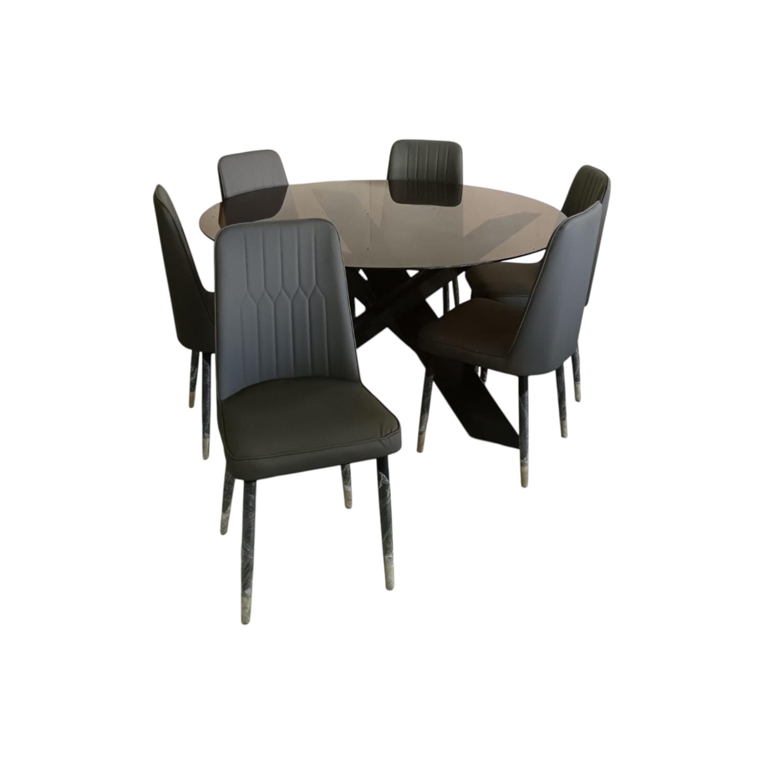 COMEDOR LUXURY  REDONDO  DE 6 SILLAS