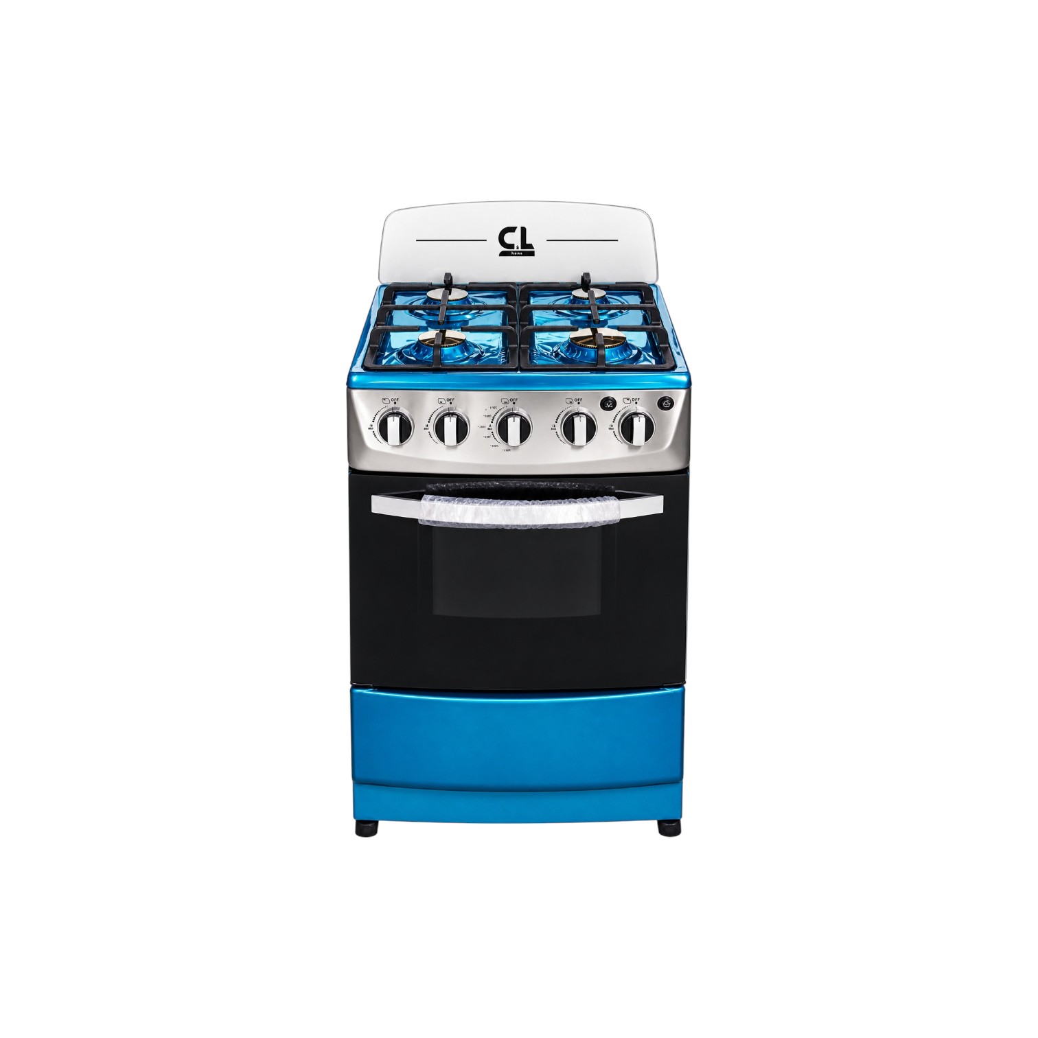 COCINA CYL MODELO CL-C275 DE 4Q ACERADA DE RESPALDO CHISPERO Y LUZ PARRILLA HIERRO FUNDIDO