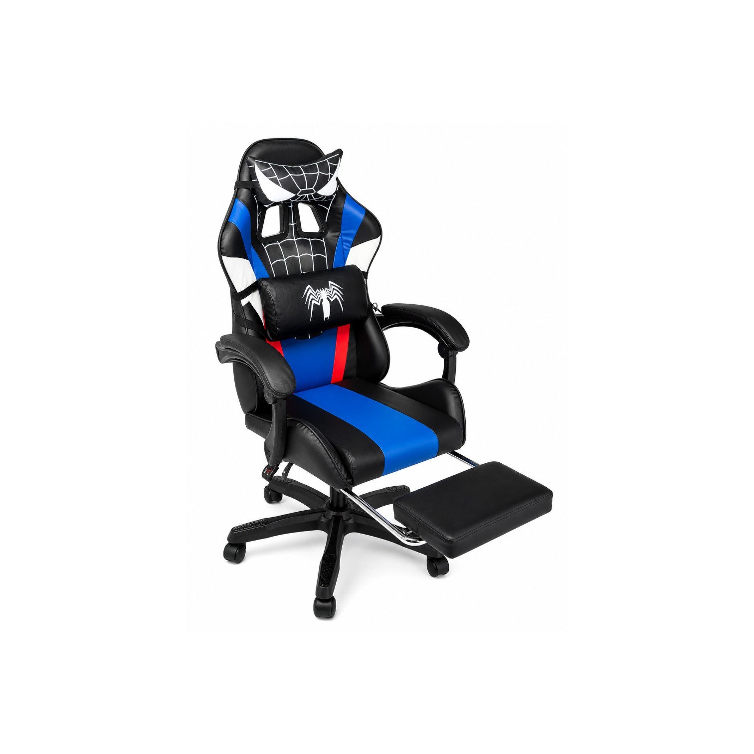 SILLA GAMER ESTILO HOMBRE ARAÑA CON MASAJEADOR Y  DESCANSA PIE