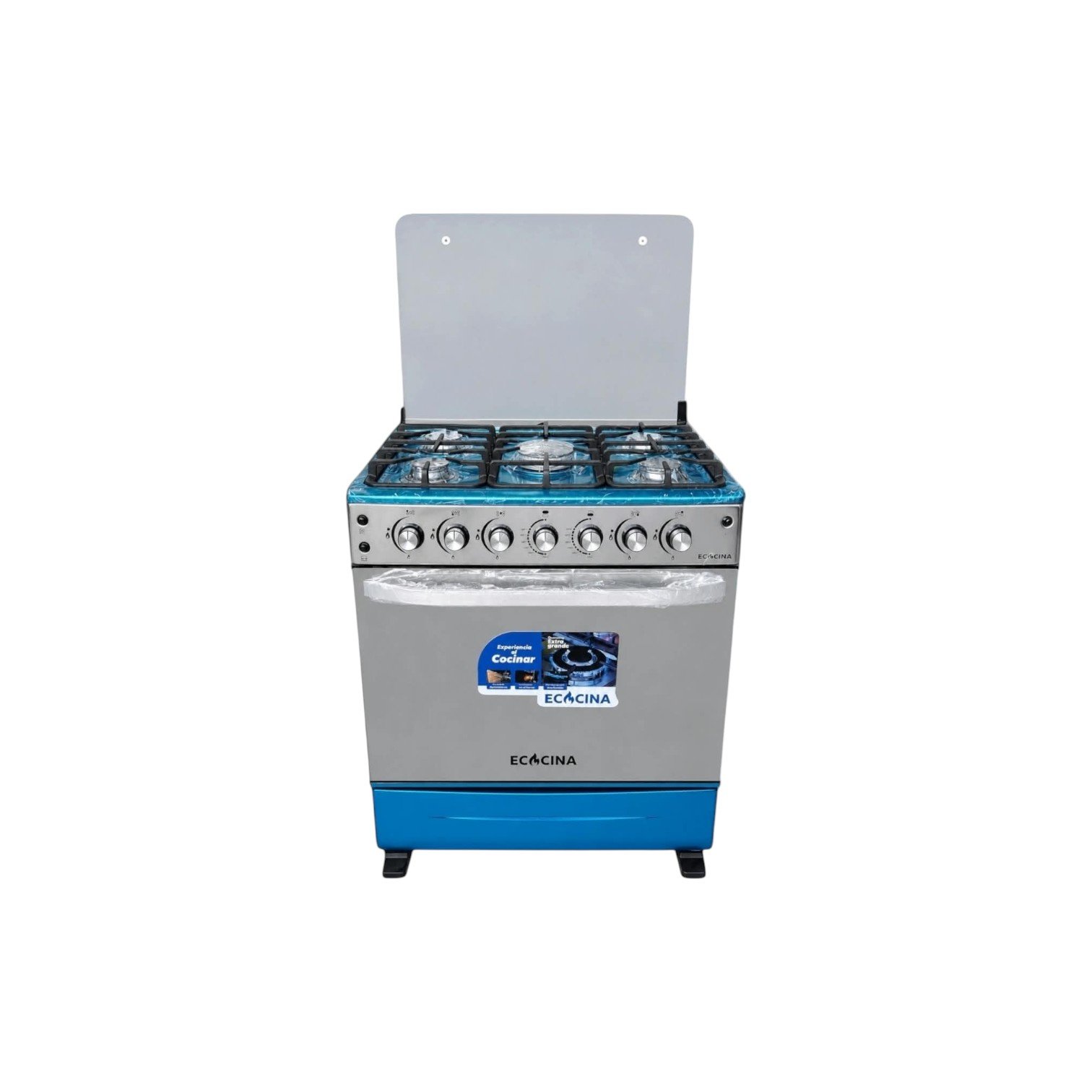 COCINA IML 5 QUEMADORES  DE ACERO INOXIDABLE  CON ROSTIZADOR CHISPERO Y LUZ AUTOMATICO