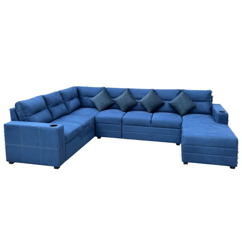 SALA ESQUINERO VICTORIA MICROFIBRA AZUL